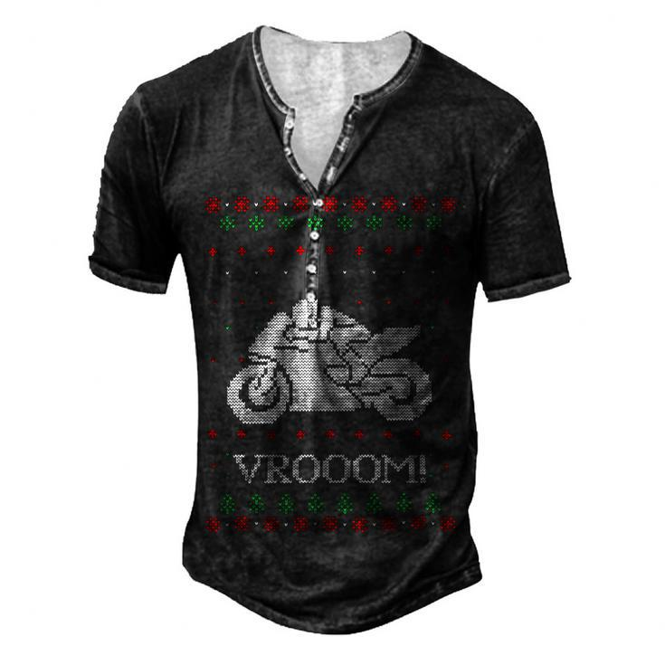 Motorcycle Ugly Christmaser Xmas 471 Shirt Men's Henley Button-Down 3D Print T-shirt
