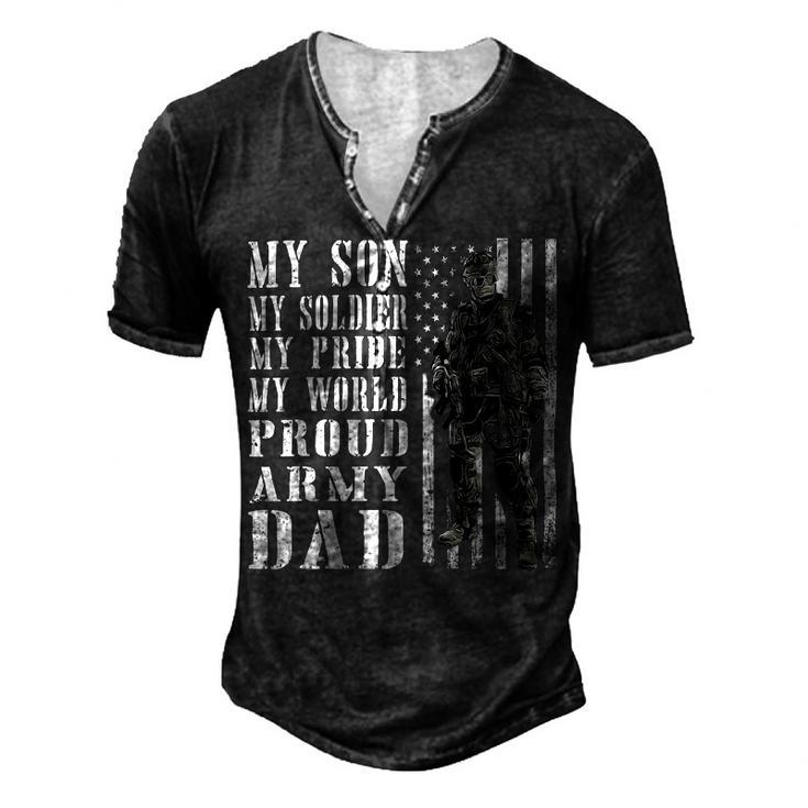 My Son Is Soldier Proud Military Dad 704 Shirt Men's Henley Button-Down 3D Print T-shirt