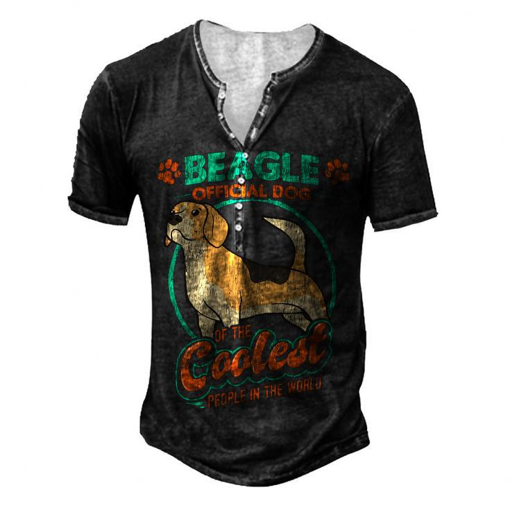 Official Dog Of The Coolest People In The World 58 Beagle Dog Men's Henley T-Shirt