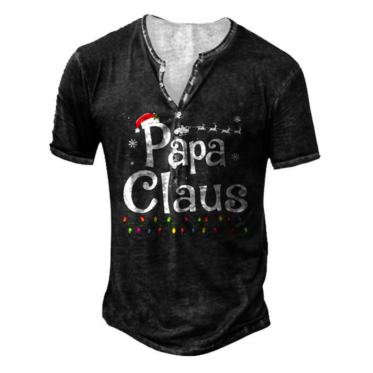 Papa Claus Family Santa Pajamas Christmas Idea Men's Henley T-Shirt