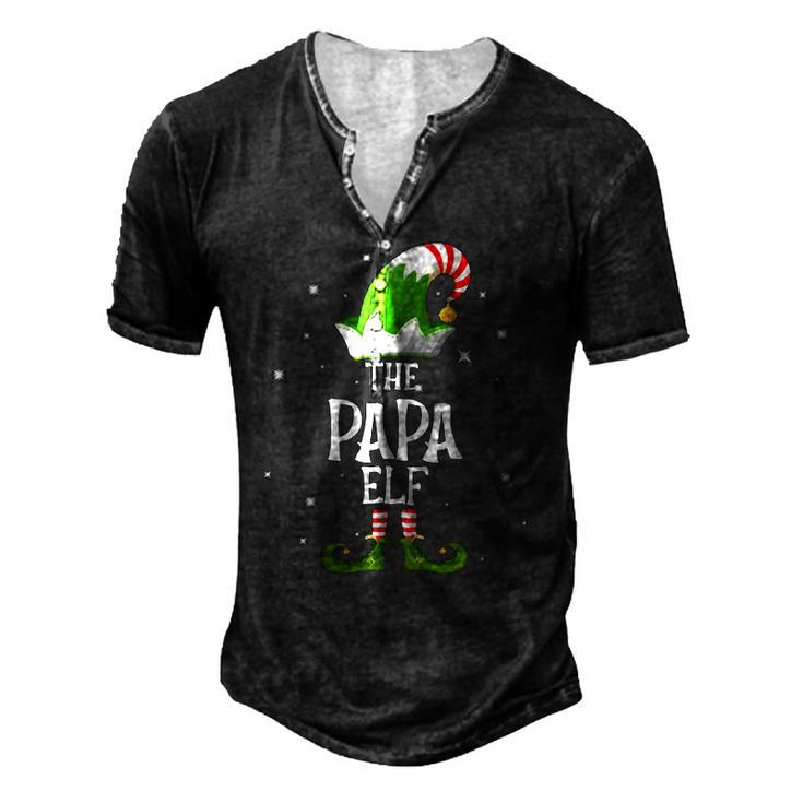 The Papa Elf Family Matching Group Christmas Men's Henley T-Shirt