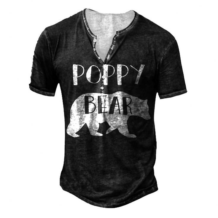 Poppy Grandpa Poppy Bear Men's Henley T-Shirt
