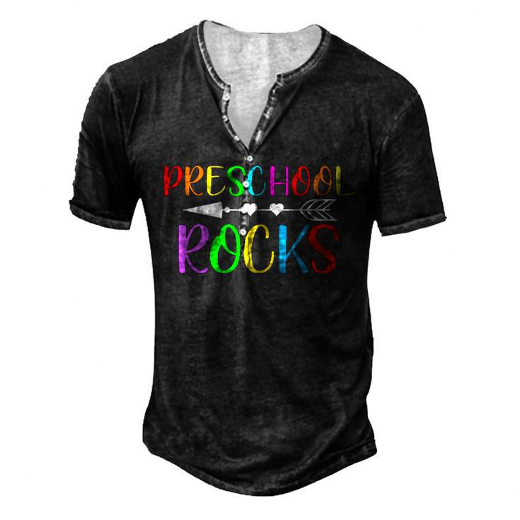 Preschool Rocks  Men's Henley Button-Down 3D Print T-shirt