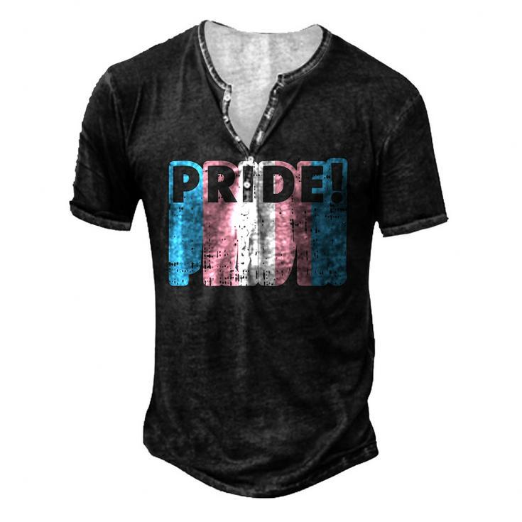Pride Transgender Lgbt Flag Color Protest Support Men's Henley T-Shirt