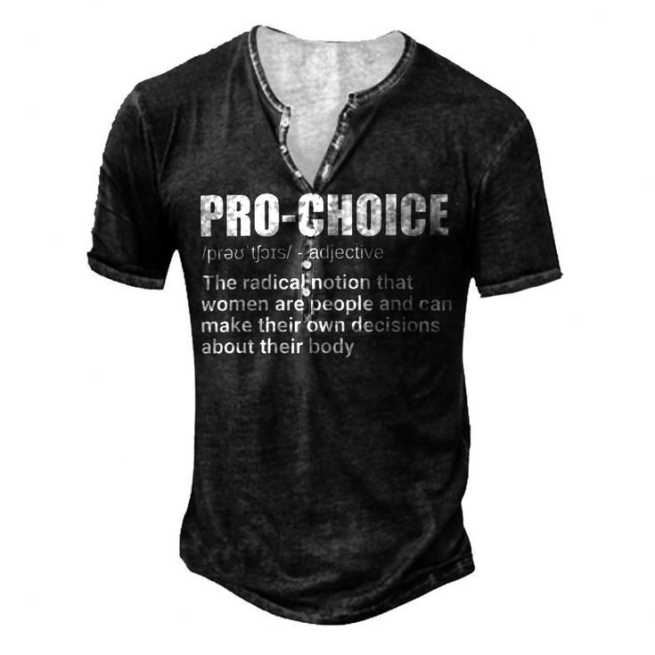 Pro Choice Definition Feminist Womens Rights My Choice Men's Henley Button-Down 3D Print T-shirt