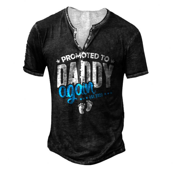 Promoted To Daddy Again 2022 Its A Boy Baby Announcement Men's Henley T-Shirt