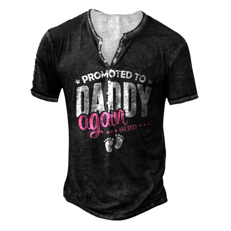 Promoted Daddy Again 2022 Its A Girl Baby Announcement Men's Henley T-Shirt