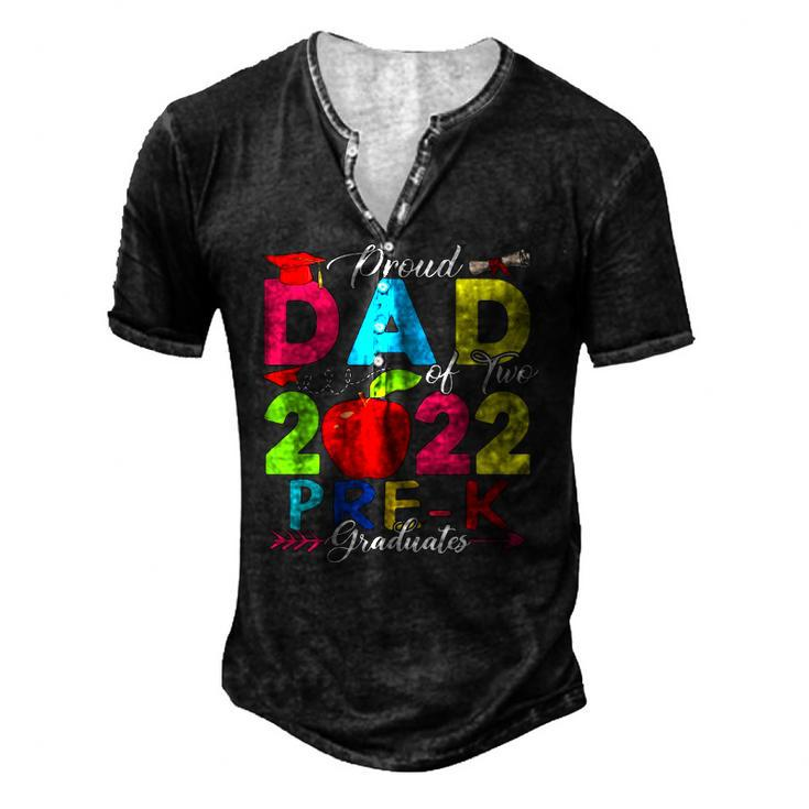 Proud Dad Of Two 2022 Pre-K Graduates Family Lover Men's Henley T-Shirt