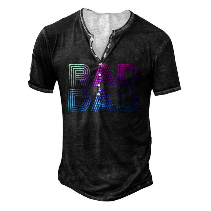 Mens Rad Dad 1980S Retro Fathers Day Men's Henley T-Shirt