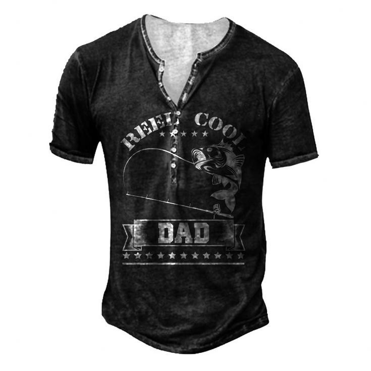 Reel Cool Dad Fishing Fathers Day Men's Henley T-Shirt