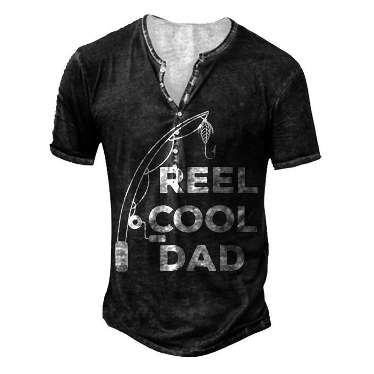 Reel Cool Dad V2 Men's Henley Button-Down 3D Print T-shirt