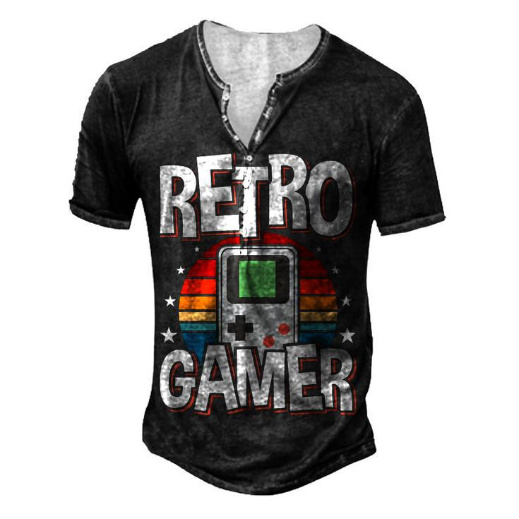 Retro Gaming Video Gamer Gaming Men's Henley T-Shirt