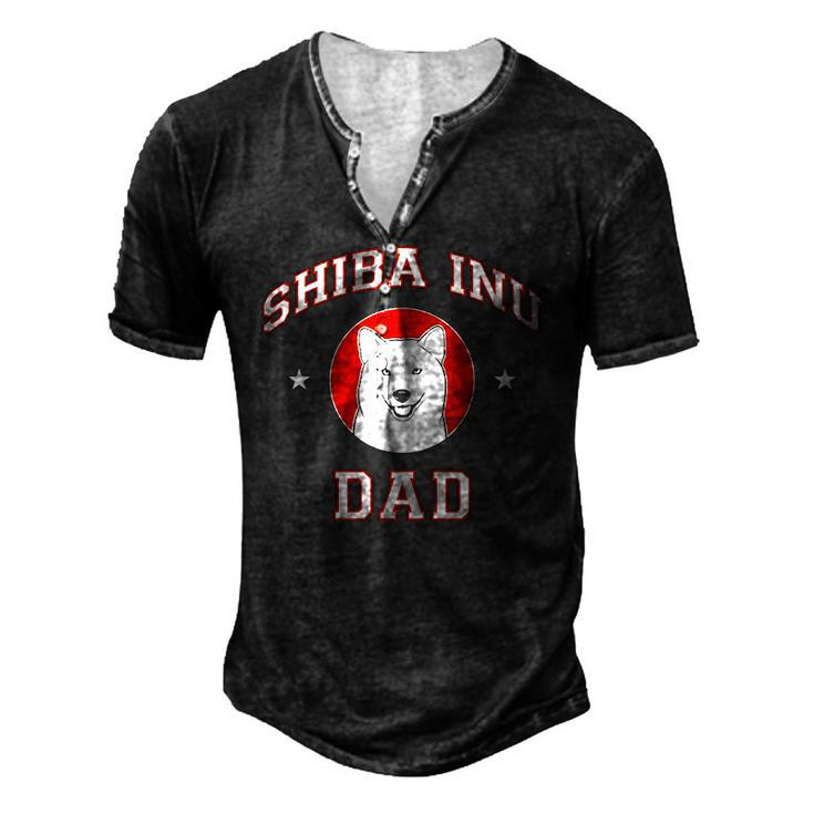 Shiba Inu Dad Pet Lovers Men's Henley T-Shirt