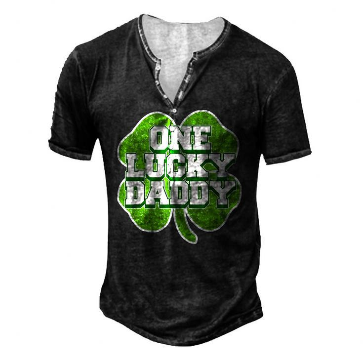 St Patricks Day For Father One Lucky Daddy Men's Henley T-Shirt
