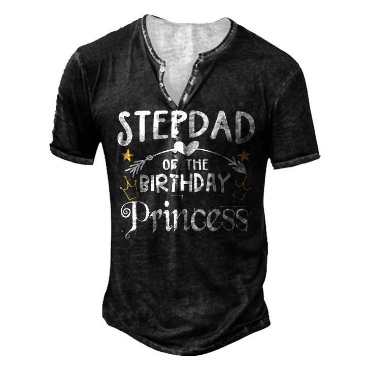 Stepdad Of The Birthday Princess Matching Family Men's Henley T-Shirt