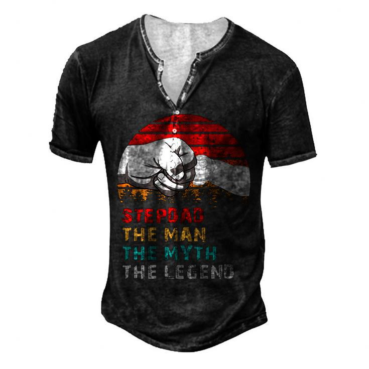 Stepdad The Man The Myth The Legend  Men's Henley Button-Down 3D Print T-shirt