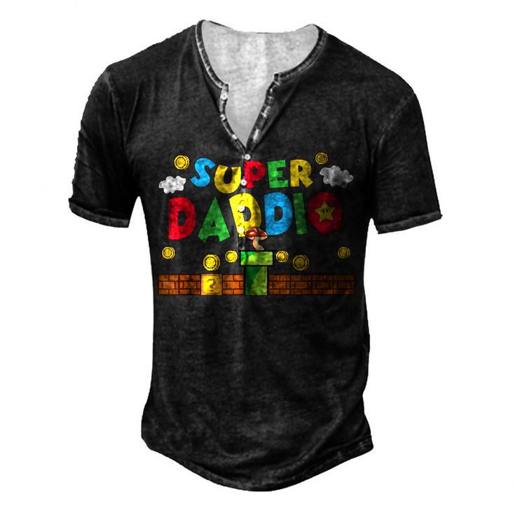 Super Daddio Gamer Daddy Men's Henley T-Shirt