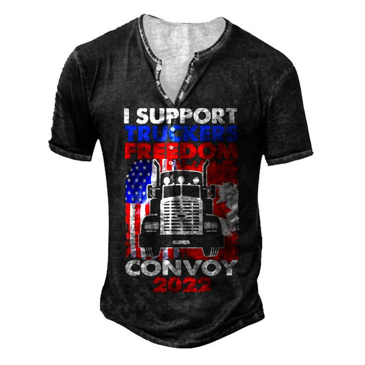 I Support Truckers Freedom Convoy 2022 V3 Men's Henley T-Shirt