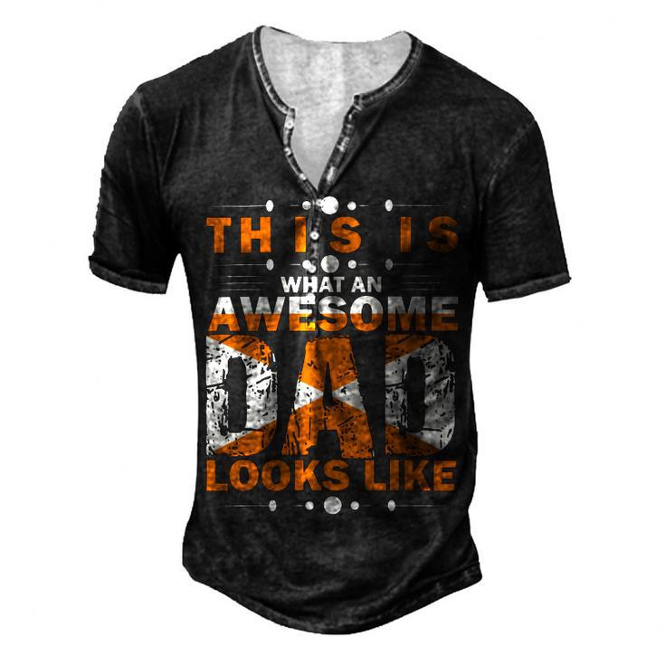 This Is What An Awesome Dad Looks Like Fathers Day T Shirts  Men's Henley Button-Down 3D Print T-shirt