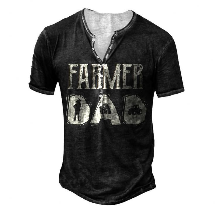 Tractor Dad Farming Father Farm Lover Farmer Daddy V2 Men's Henley T-Shirt