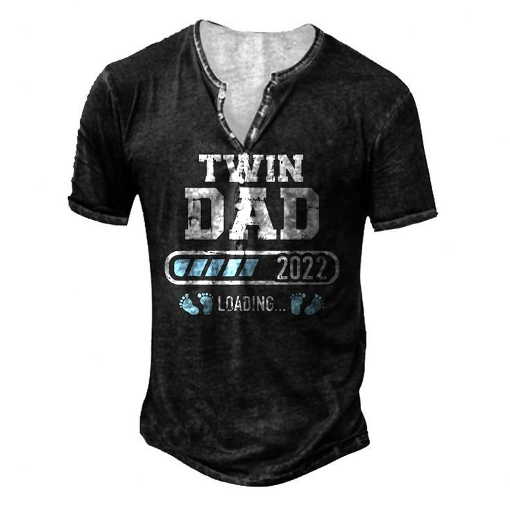 Mens Twin Dad 2022 Loading For Pregnancy Announcement Men's Henley T-Shirt