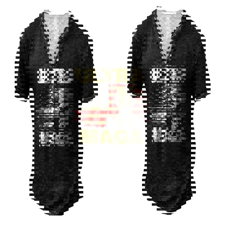 Ultra Maga Proud Ultra-Maga Usa Flag Men's Henley T-Shirt