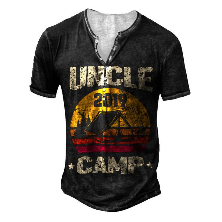 Uncle Camp 2019 Family Vacation T Shirt T Shirt Men's Henley Button-Down 3D Print T-shirt