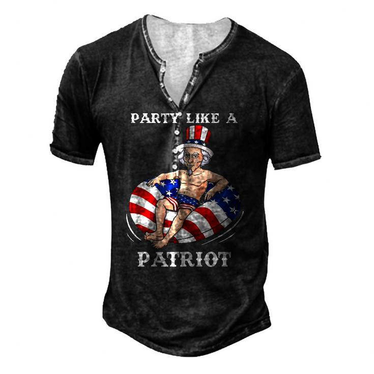Uncle Sam 4Th Of July Usa Patriot Men's Henley T-Shirt
