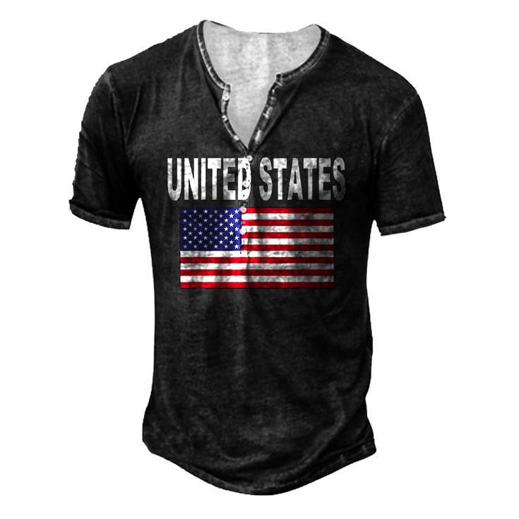 United States Flag Cool Usa American Flags Top Tee Men's Henley T-Shirt