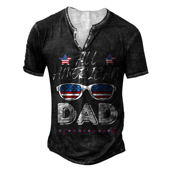 Usa 4Th Of July Great American Flag Dad Men's Henley T-Shirt