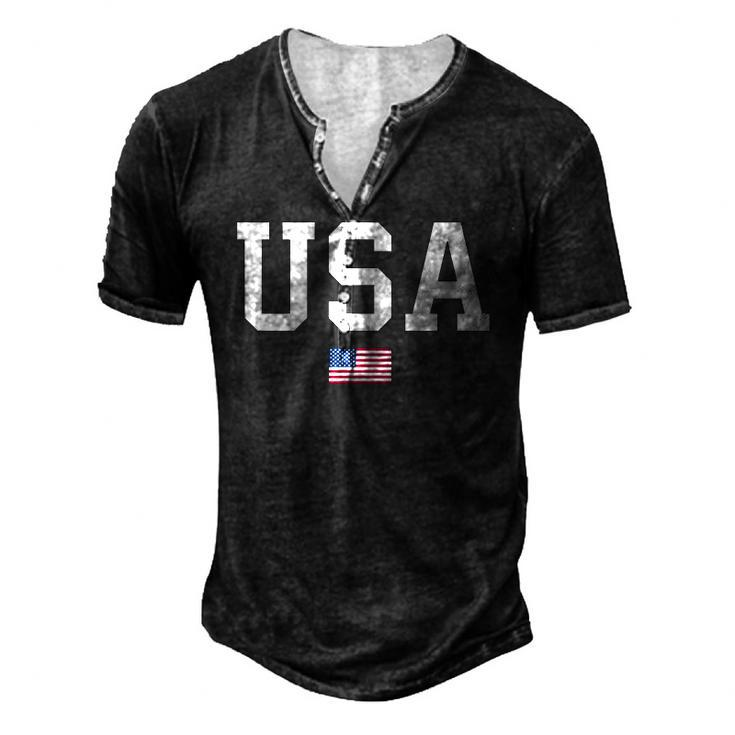 Usa Women Men Kids Patriotic American Flag July 4Th Men's Henley T-Shirt