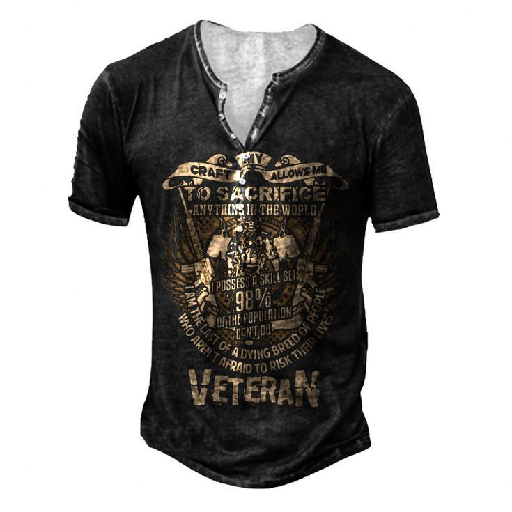 Veteran Veterans Day 690 Navy Soldier Army Military Men's Henley Button-Down 3D Print T-shirt