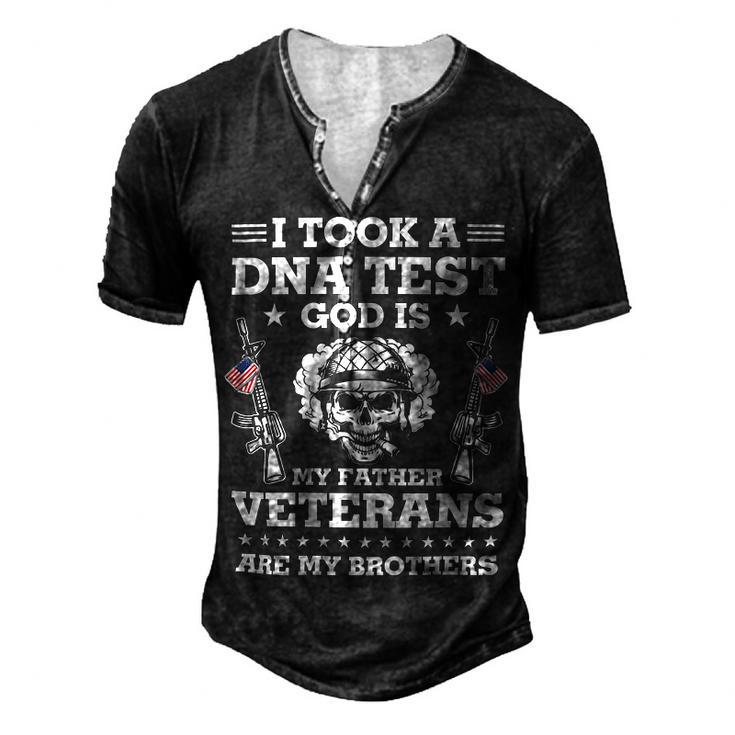 Veteran Veterans Day Took Dna Test God Is My Father Veterans Is My Brothers 90 Navy Soldier Army Military Men's Henley Button-Down 3D Print T-shirt