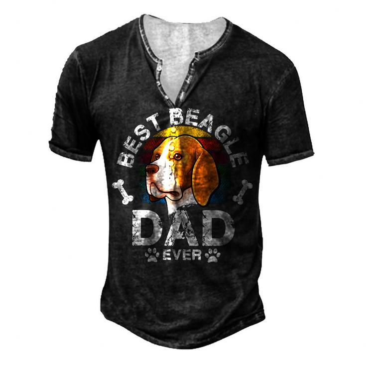 Vintage Distressed Best Lovers Dad 180 Beagle Dog Men's Henley T-Shirt
