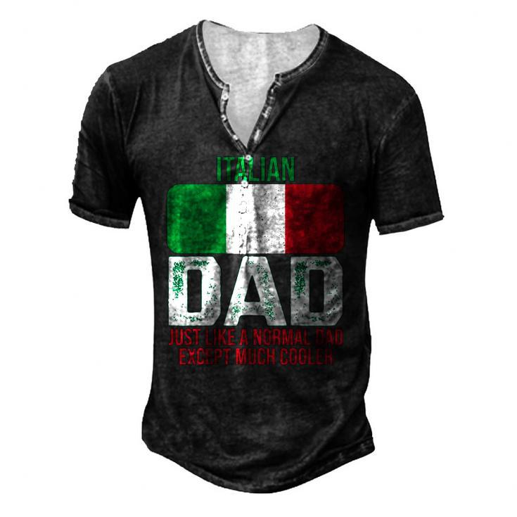 Vintage Italian Dad Italy Flag For Fathers Day Men's Henley T-Shirt