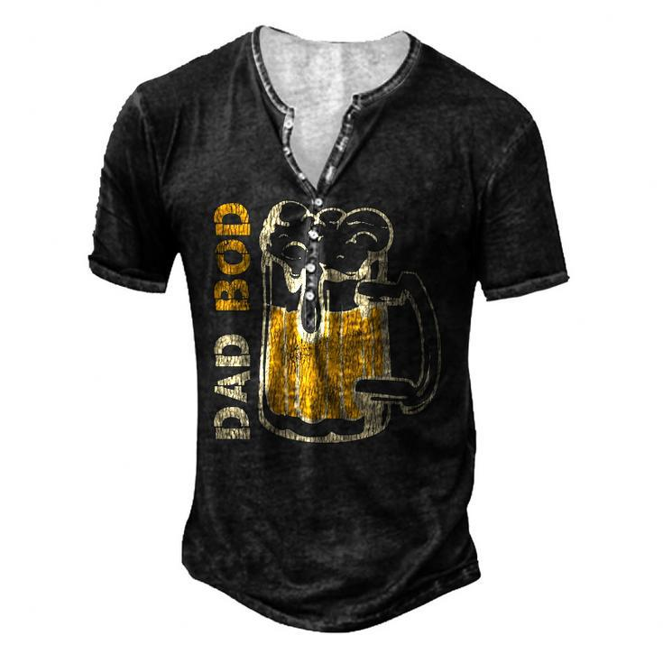 Vintage Its Not A Dad Bod Its Father Dad Figure Drinking Men's Henley T-Shirt