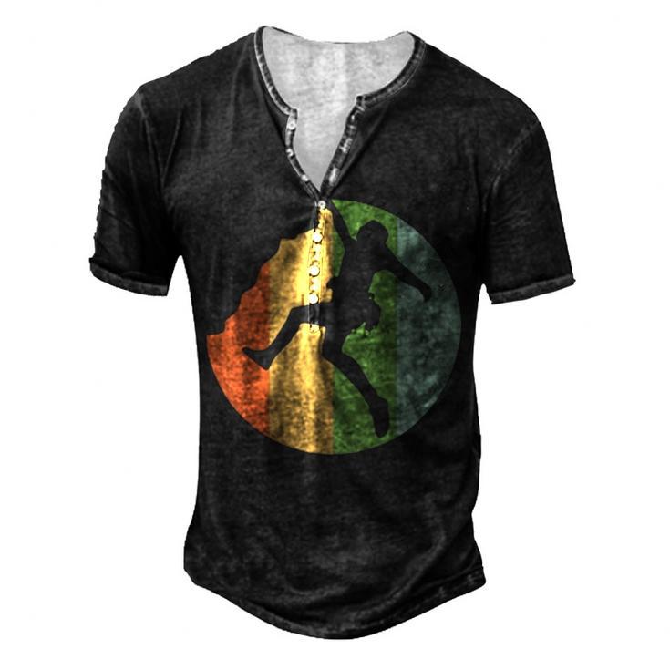 Vintage Retro Rock Climber 177 Shirt Men's Henley Button-Down 3D Print T-shirt