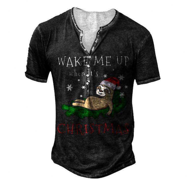 Wake Me Up When Its Christmas 820 Shirt Men's Henley Button-Down 3D Print T-shirt