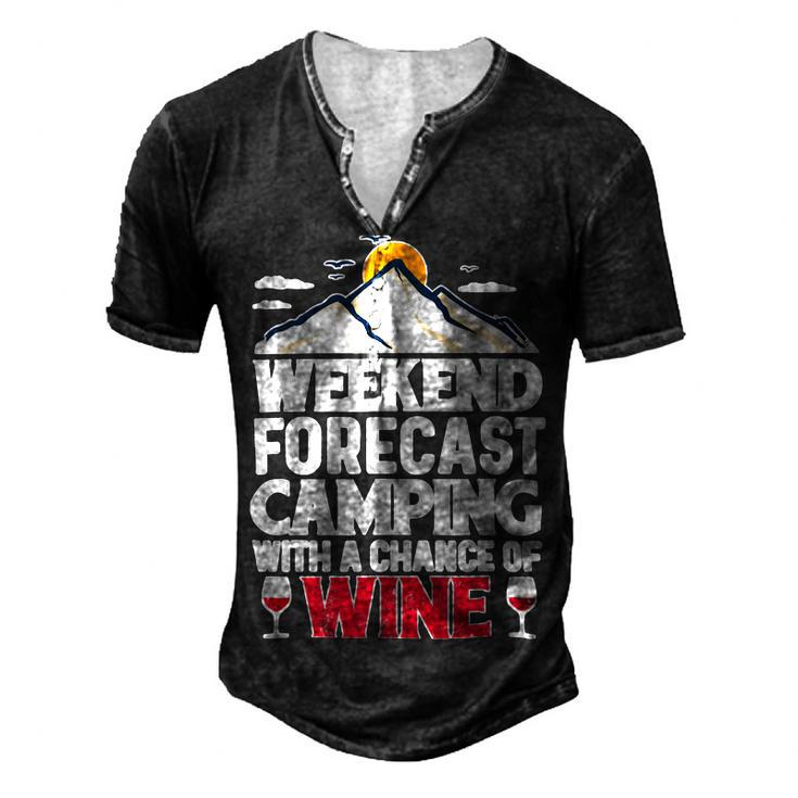 Weekend Forcast Camping Retro Vintage 27 Shirt Men's Henley Button-Down 3D Print T-shirt