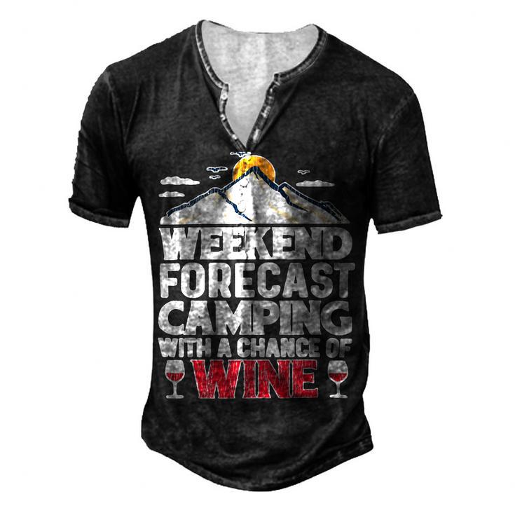 Weekend Forcast Wine Lover Outdoor 26 Shirt Men's Henley Button-Down 3D Print T-shirt