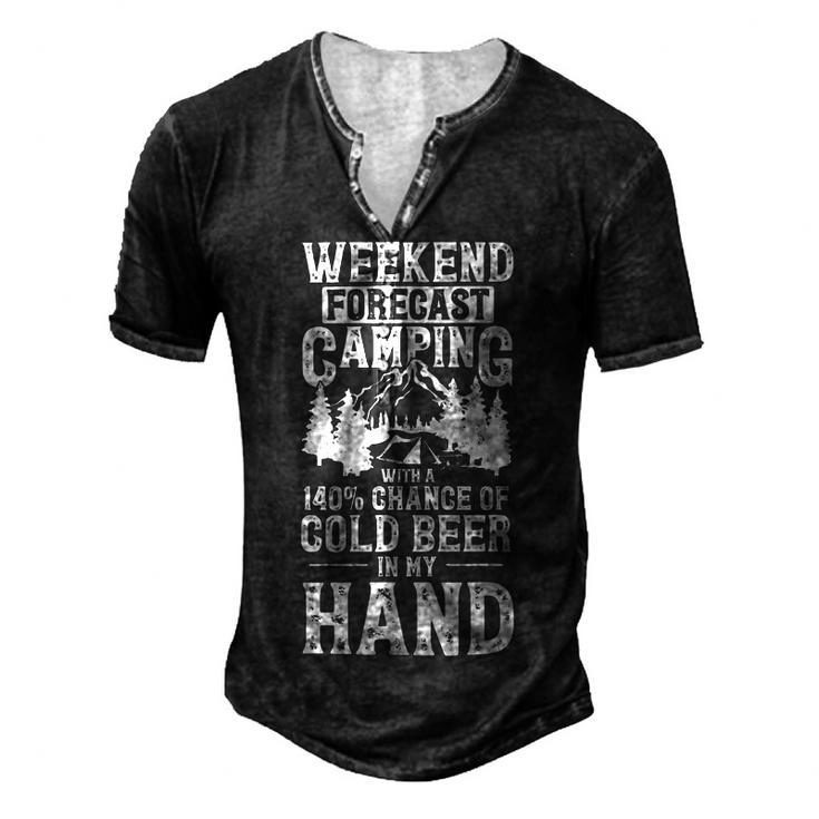 Weekend Forecast Camping With A Chance Active 24 Shirt Men's Henley Button-Down 3D Print T-shirt