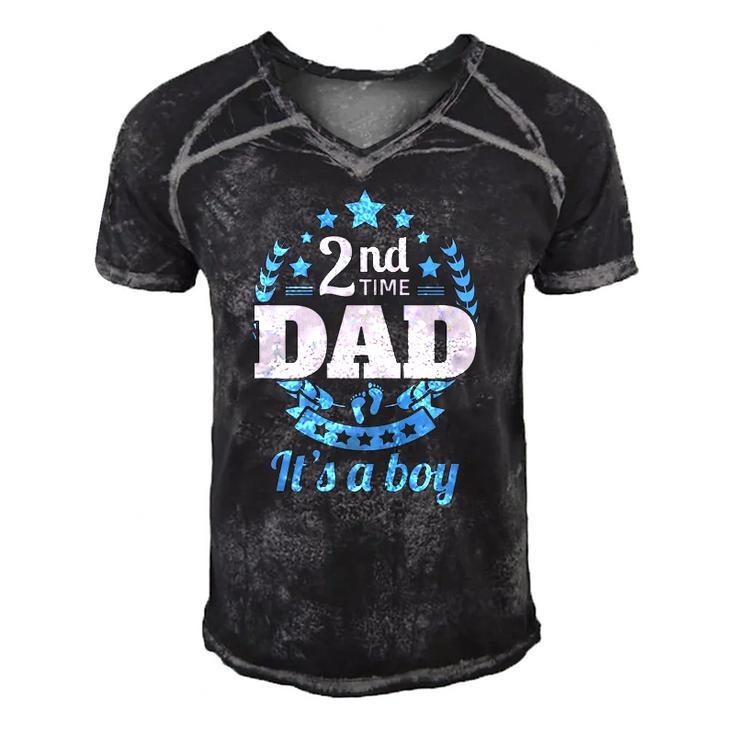 2Nd Time Dad Its A Boy Funny Dad Again Second Baby Announce  Men's Short Sleeve V-neck 3D Print Retro Tshirt
