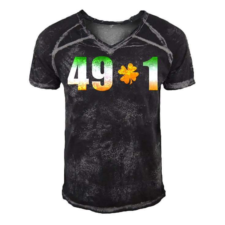 49-1 Irish Shamrock Boxing Fan  Men's Short Sleeve V-neck 3D Print Retro Tshirt