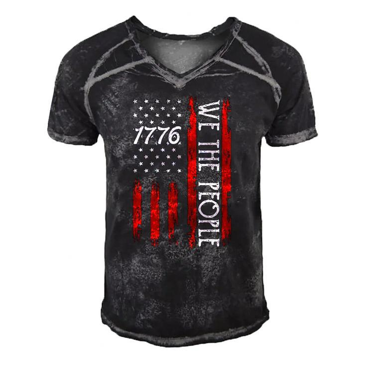 4Th Of July 1776 S For Men We The People American Flag Men's Short Sleeve V-neck 3D Print Retro Tshirt