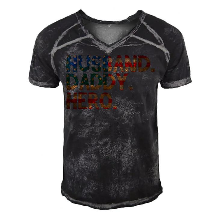 4Th Of July Fathers Day Usa Dad Gift - Husband Daddy Hero  Men's Short Sleeve V-neck 3D Print Retro Tshirt