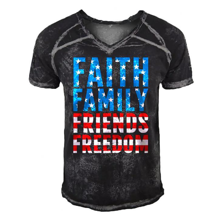 4Th Of July S For Men Faith Family Friends Freedom Men's Short Sleeve V-neck 3D Print Retro Tshirt