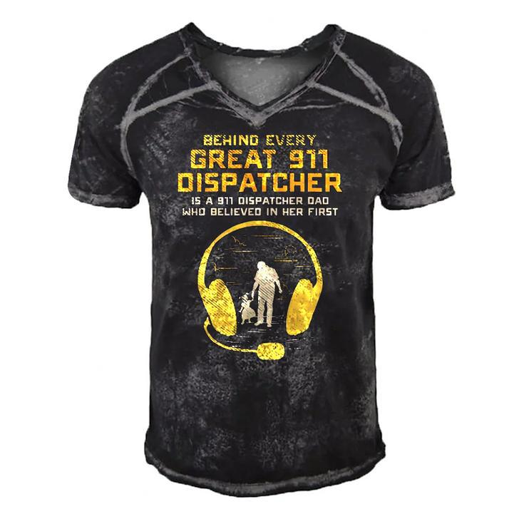 911 Dispatcher Dad Dispatching Daddy Father Fathers Day Men's Short Sleeve V-neck 3D Print Retro Tshirt