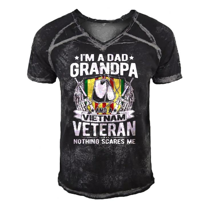 A Dad Grandpa And Vietnam Veteran Proud Retired Soldier Gift Men's Short Sleeve V-neck 3D Print Retro Tshirt