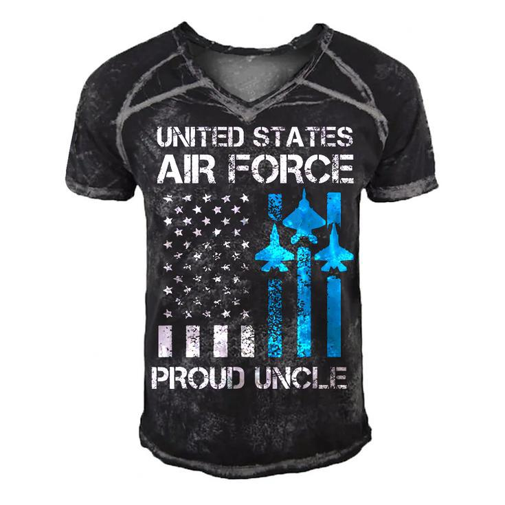 Air Force Us Veteran | Proud Air Force Uncle 4Th Of July  Men's Short Sleeve V-neck 3D Print Retro Tshirt
