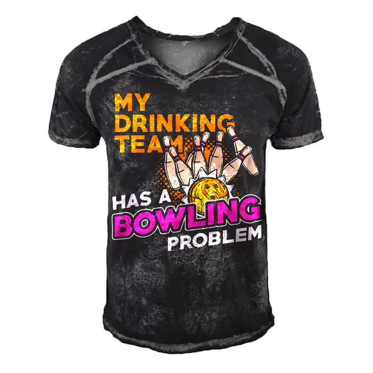 Alcohol 611 Bowler Bowling Bowler Men's Short Sleeve V-neck 3D Print Retro Tshirt